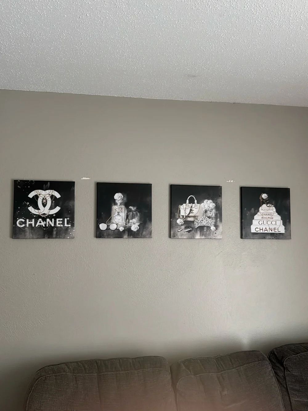 CHANEL Black & White Fashion Wall Art Quartet
